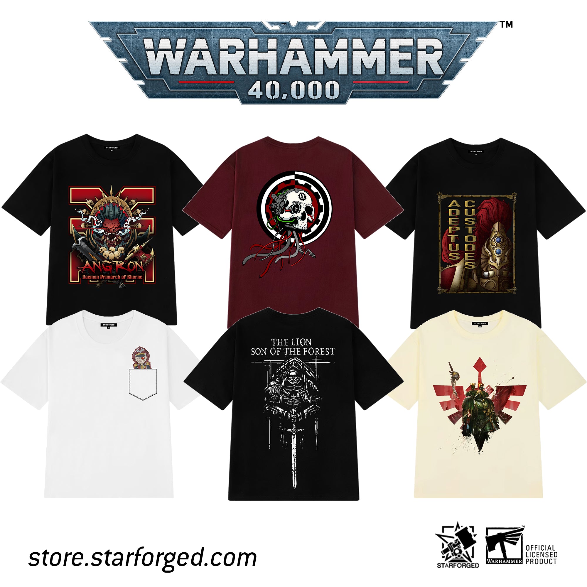 Starforged Angron Daemon Primarch of Khorne Warhammer 40K  Chaos Space Marines T-shirt Clothing